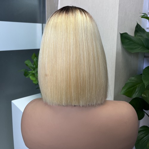 2x6 #4/613 Colored Straight BOB Lace Closure Virgin Human Hair Wig | Human Hair Wig | Lace Front